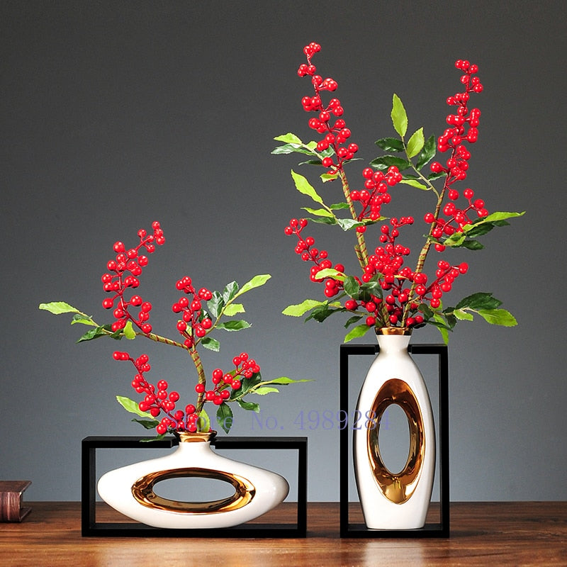 Hollow Donut Oval Vase - Ornaments Light Luxury Modern Decoration