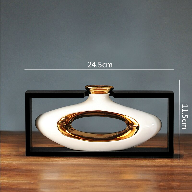Hollow Donut Oval Vase - Ornaments Light Luxury Modern Decoration