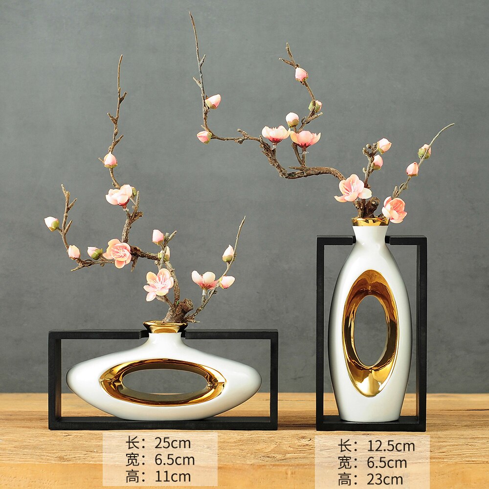 Hollow Donut Oval Vase - Ornaments Light Luxury Modern Decoration