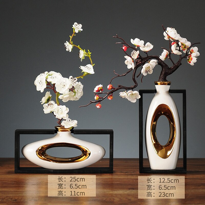 Hollow Donut Oval Vase - Ornaments Light Luxury Modern Decoration