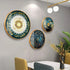 Different Size 3PC Circle Canvas / Crystal Porcelain / LED Wall Art Lamp Abstract Wall Hanging