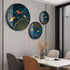Different Size 3PC Circle Canvas / Crystal Porcelain / LED Wall Art Lamp Abstract Wall Hanging