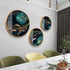 Different Size 3PC Circle Canvas / Crystal Porcelain / LED Wall Art Lamp Abstract Wall Hanging