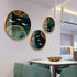 Different Size 3PC Circle Canvas / Crystal Porcelain / LED Wall Art Lamp Abstract Wall Hanging
