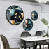 Different Size 3PC Circle Canvas / Crystal Porcelain / LED Wall Art Lamp Abstract Wall Hanging