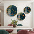 Different Size 3PC Circle Canvas / Crystal Porcelain / LED Wall Art Lamp Abstract Wall Hanging