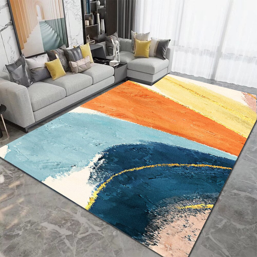 Living Room Designer Carpets - Blue Abstract designs