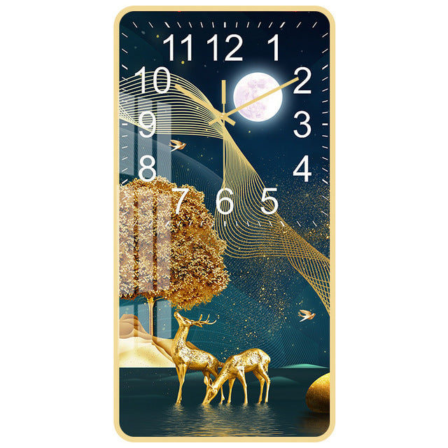 Rectangular Vertical Crystal Porcelain Clock Wall Hanging
