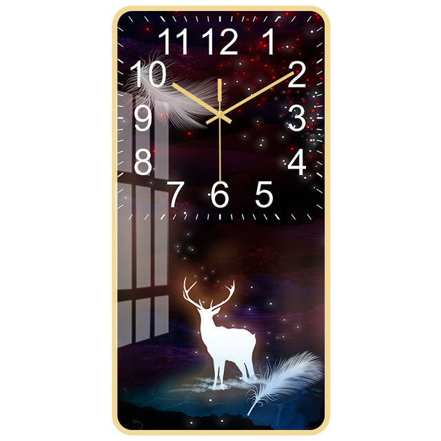 Rectangular Vertical Crystal Porcelain Clock Wall Hanging