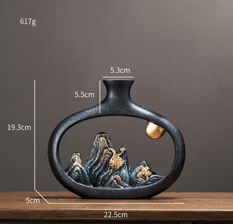 Creativity Resin Vase Japanese Style Feng Shui Wealth Vase Office