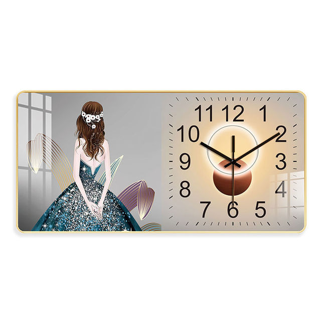 FINAL Rectangular Landscape Crystal Porcelain Clock Wall Hanging