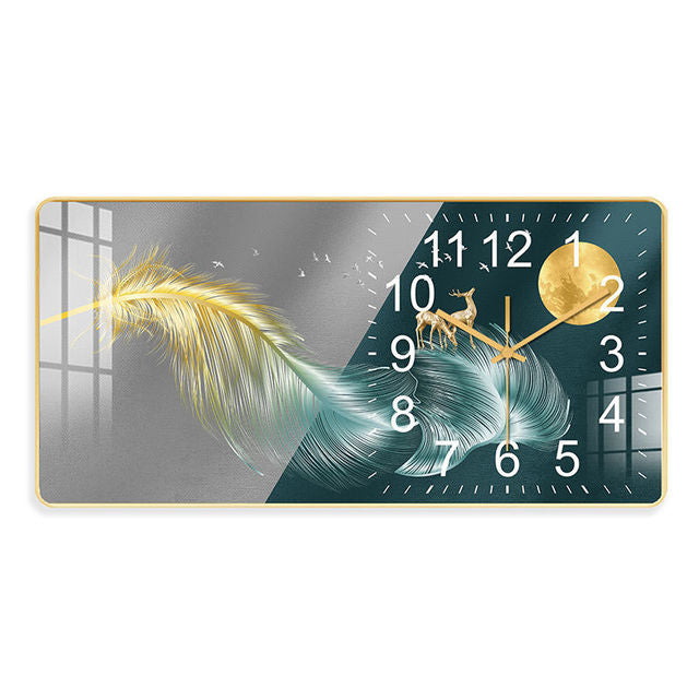 FINAL Rectangular Landscape Crystal Porcelain Clock Wall Hanging