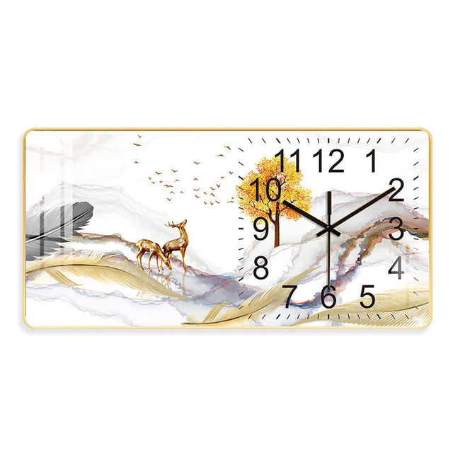 FINAL Rectangular Landscape Crystal Porcelain Clock Wall Hanging