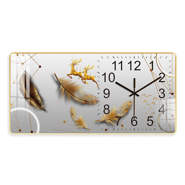 FINAL Rectangular Landscape Crystal Porcelain Clock Wall Hanging