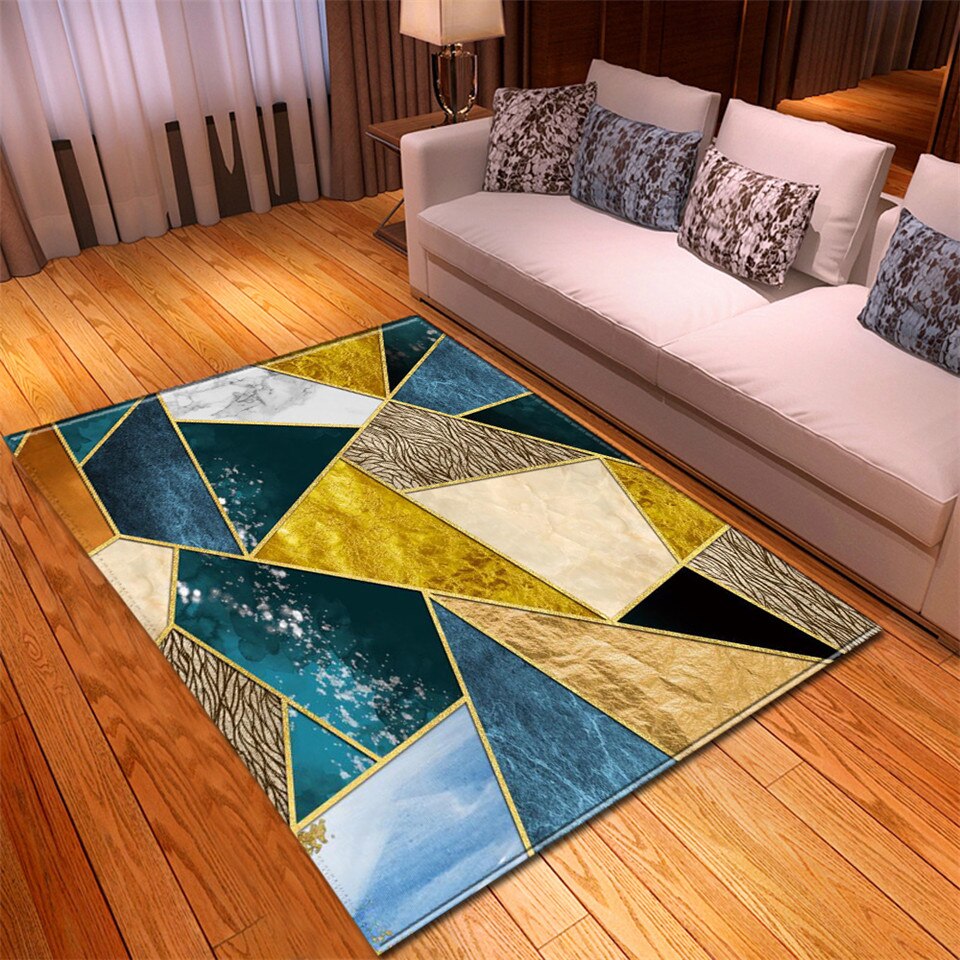 * Living Room Designer Carpets - Blue Abstract