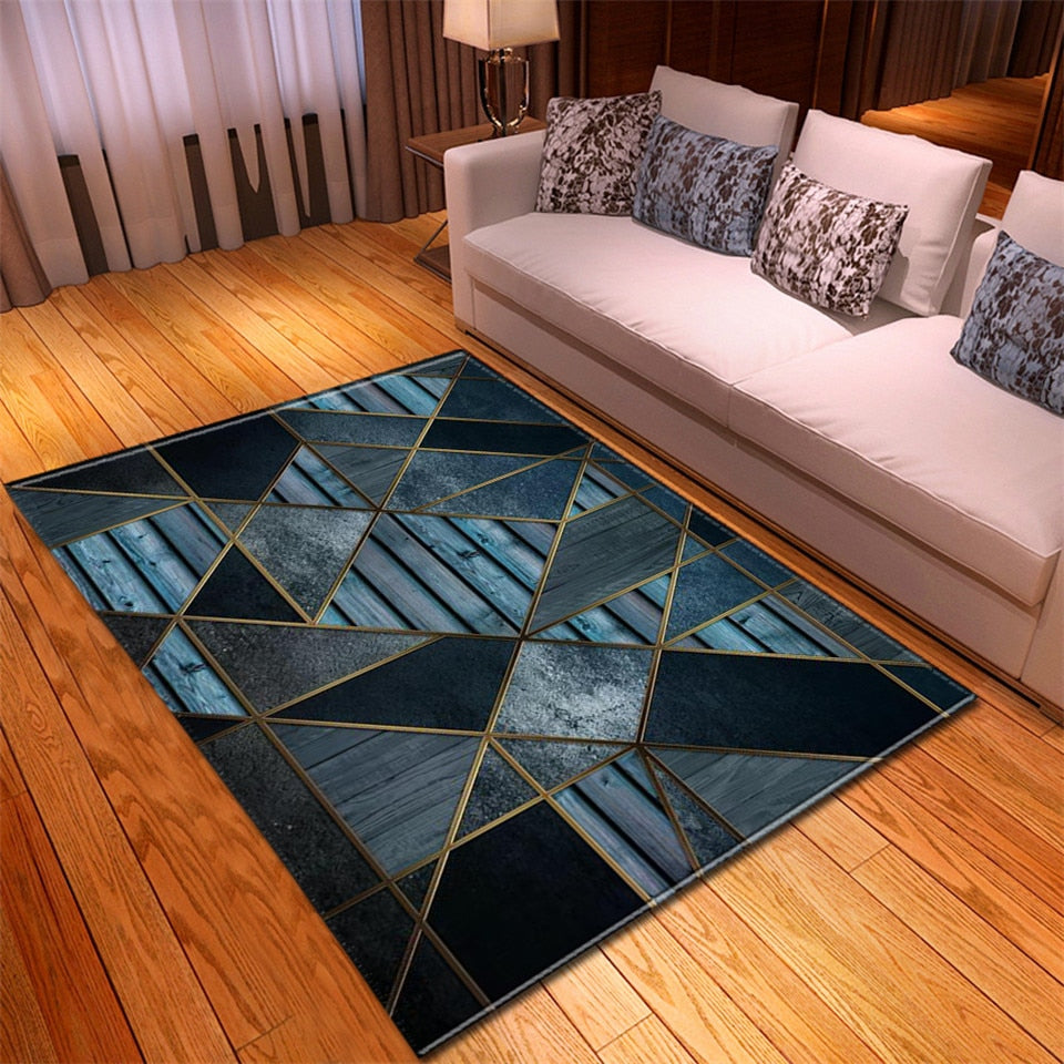 * Living Room Designer Carpets - Blue Abstract