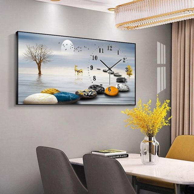 FINAL Rectangular Landscape Crystal Porcelain Clock Wall Hanging
