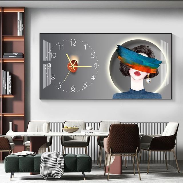 FINAL Rectangular Landscape Crystal Porcelain Clock Wall Hanging