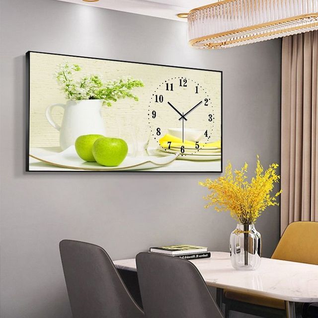 FINAL Rectangular Landscape  Crystal Porcelain Clock Wall Hanging