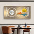 Rectangular landscape Crystal Porcelain Clock Wall Hanging