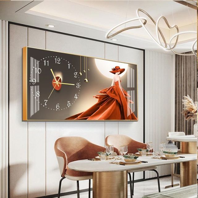 FINAL Rectangular Landscape Crystal Porcelain Clock Wall Hanging
