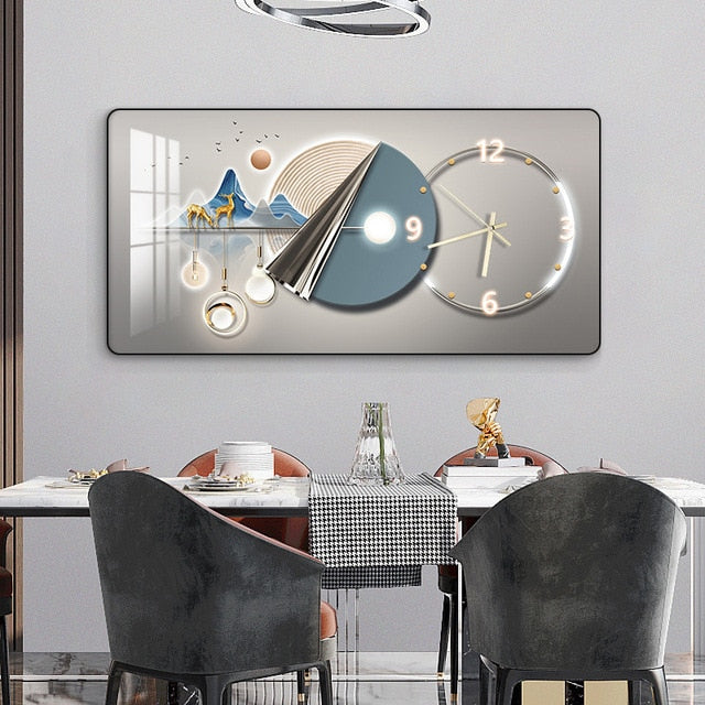 FINAL Rectangular Landscape Crystal Porcelain Clock Wall Hanging