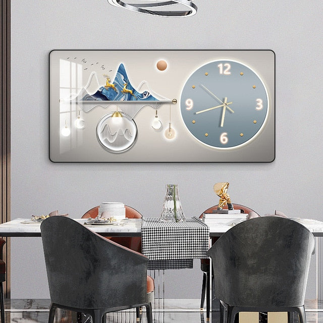FINAL Rectangular Landscape Crystal Porcelain Clock Wall Hanging