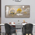 Rectangular landscape Crystal Porcelain Clock Wall Hanging