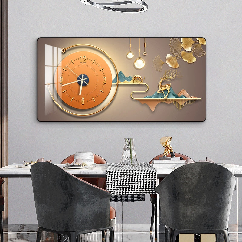 FINAL Rectangular Crystal Porcelain Clock Wall Hanging