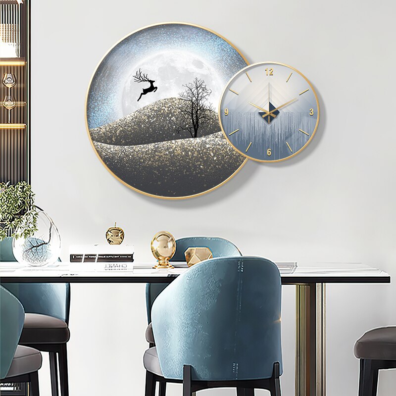 Clock Circle Crystal Porcelain Abstract Wall Hanging