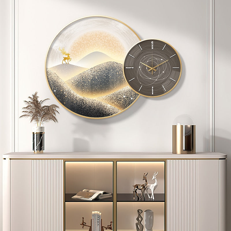 Clock Circle Crystal Porcelain Abstract Wall Hanging