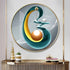 FINAL Single Circle Canvas / Crystal Porcelain / LED Wall Art Lamp Abstract Wall Hanging