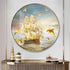 FINAL Single Circle Canvas / Crystal Porcelain / LED Wall Art Lamp Abstract Wall Hanging