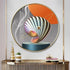 FINAL Single Circle Canvas / Crystal Porcelain / LED Wall Art Lamp Abstract Wall Hanging