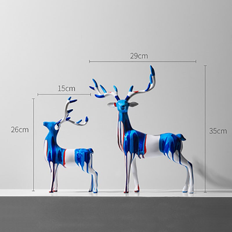 Graffiti Mini Sculptures - Nordic Pop Art Deer Ornaments Creative Luxury Living Room Decor