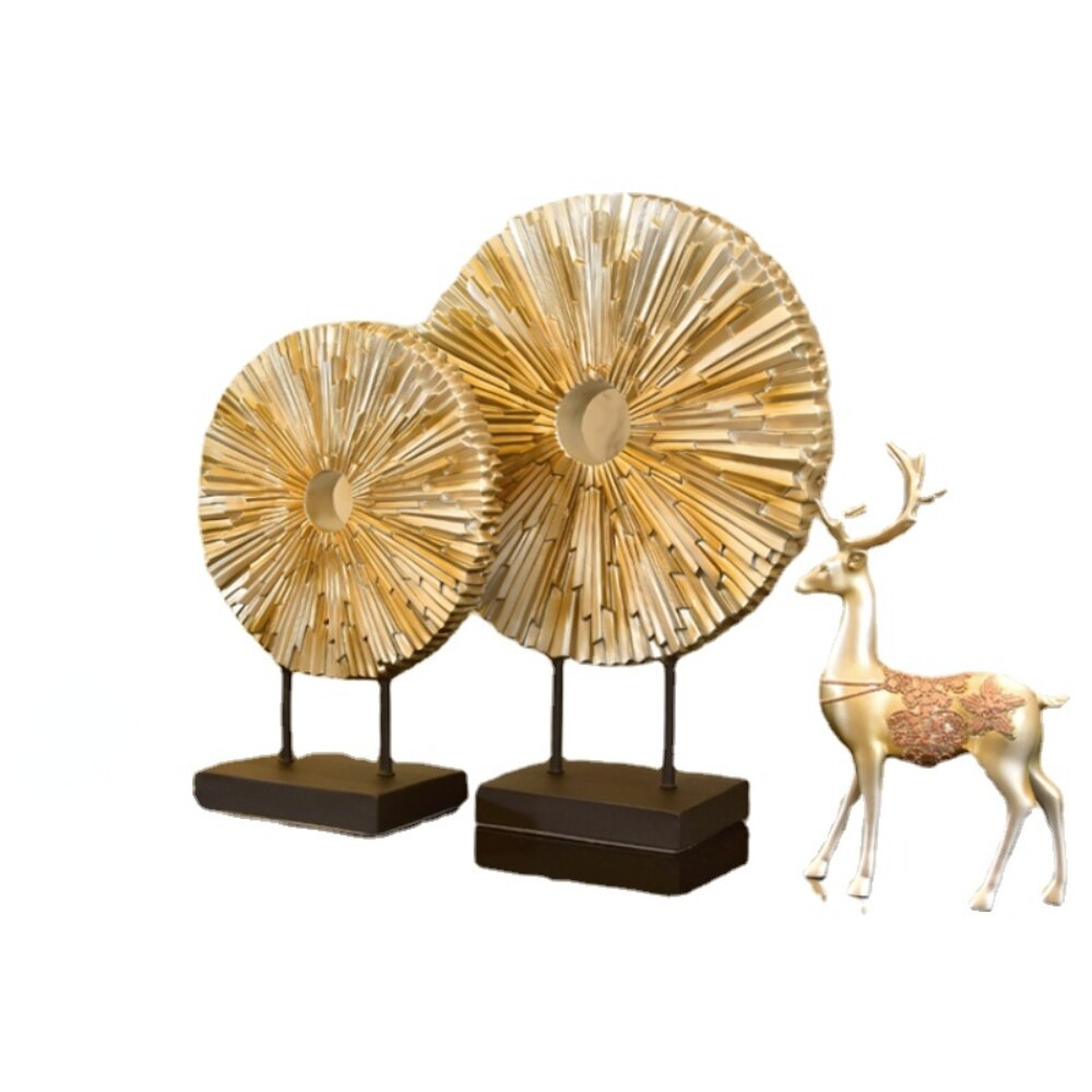 Standing Disk - Modern Luxury Resin Lucky Deer and Decorative Standing Disk Set