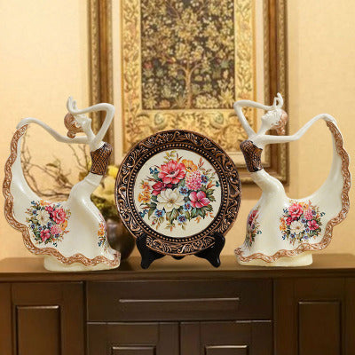 Ceramic Plate - Dancing Girls Decorative Ornaments