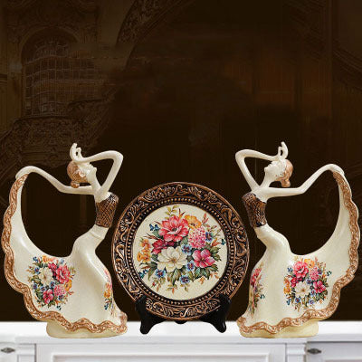 Ceramic Plate - Dancing Girls Decorative Ornaments