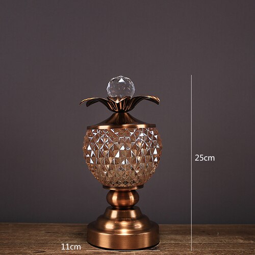 Luxury Ornament / Vases -  lass Storage Jar Vase with Cover