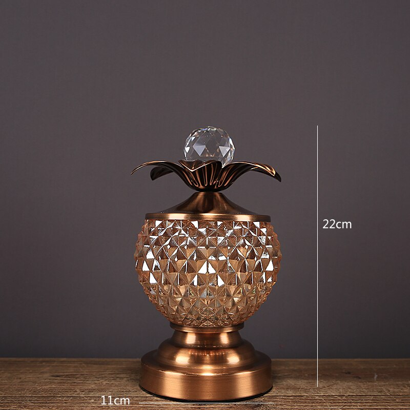 Luxury Ornament / Vases -  lass Storage Jar Vase with Cover