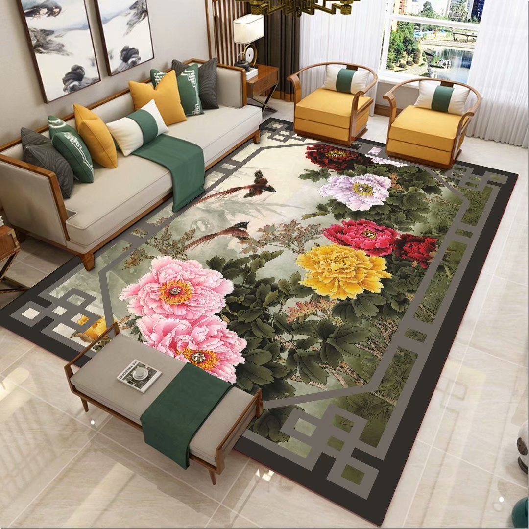 Living Room Designer Carpets - Yellow flower designs