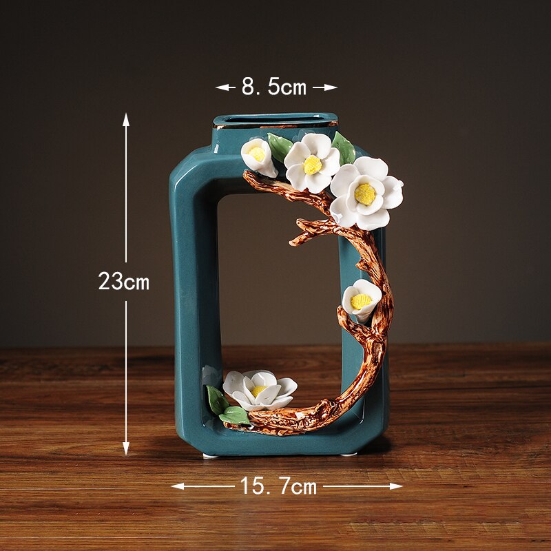 Hollow Donut Oval Vase - Handmade Flower Ceramic Vase Modern Home Decoration