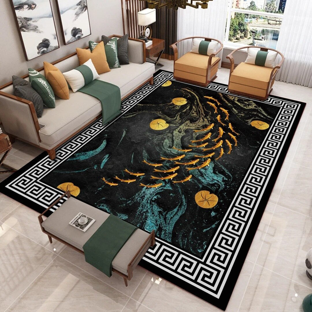 Living Room Designer Carpets - Fish