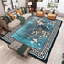 Living Room Designer Carpets - Blue flower designs