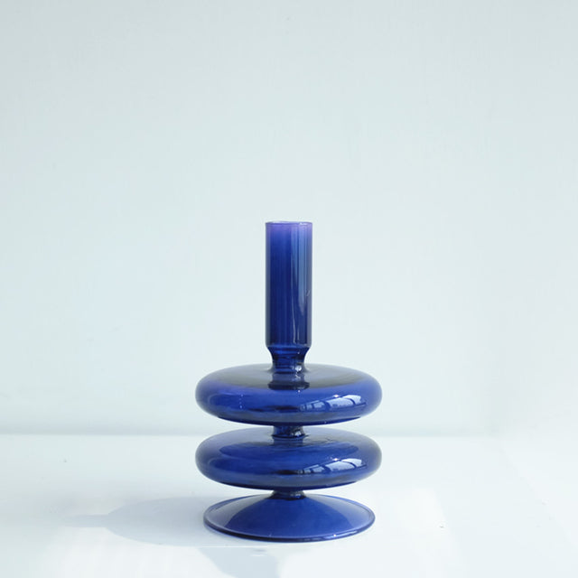 Candle Holders and Vase - Glass Candle Holder for Decorative Candlestick Holder and Flower Vase