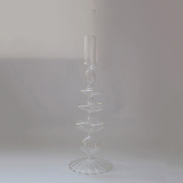 Candle Holders and Vase - Glass Candle Holder for Decorative Candlestick Holder and Flower Vase