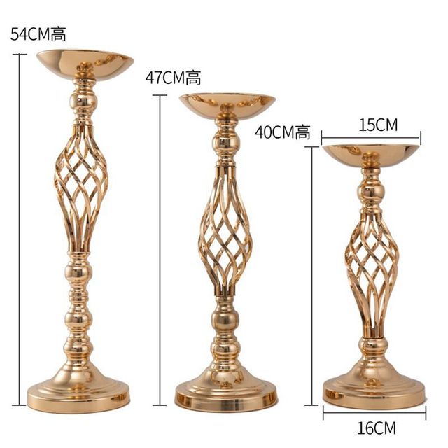 Candle Holders - Gold Candle Holders Flowers Vase Decoration