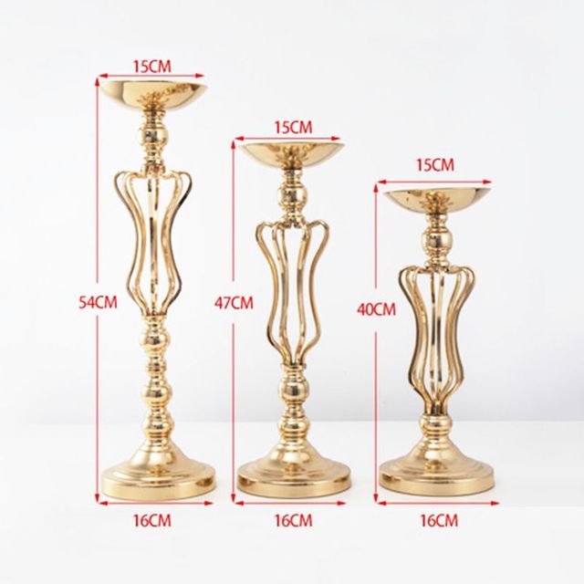 Candle Holders - Gold Candle Holders Flowers Vase Decoration