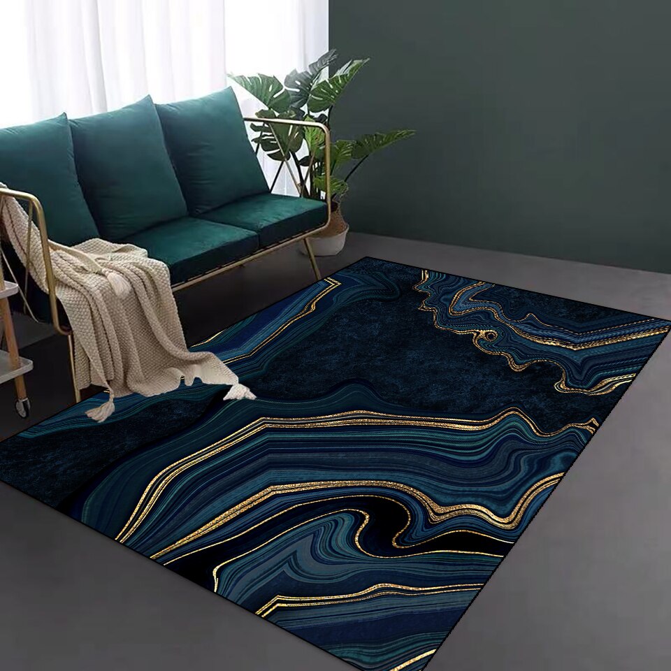 Living Room Designer Carpets - Blue Abstract designs