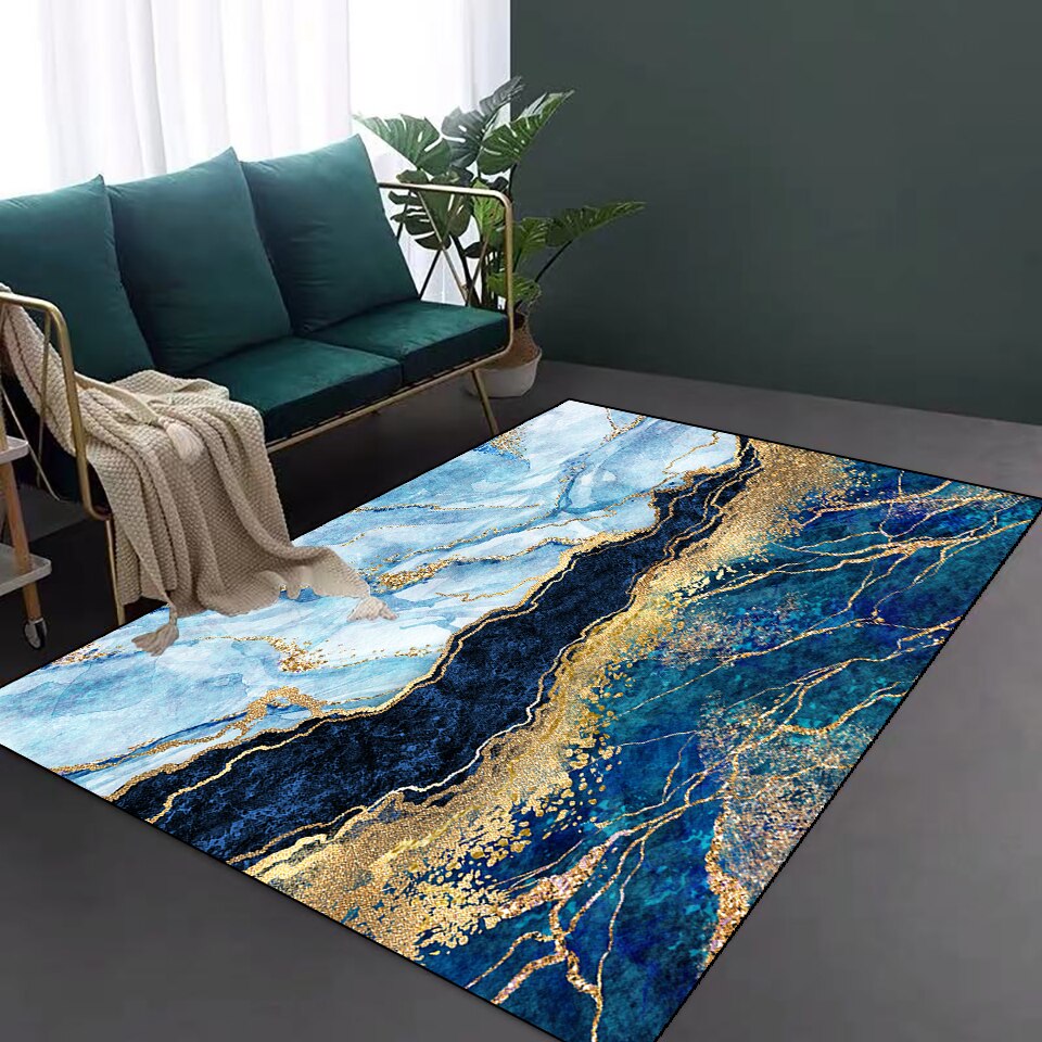 Living Room Designer Carpets - Blue Abstract designs